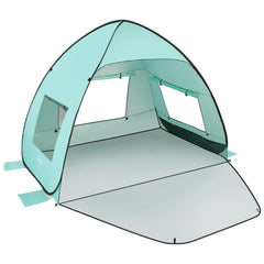 TOBTOS mint green UPF 50+ pop-up beach tent ready for instant shade.