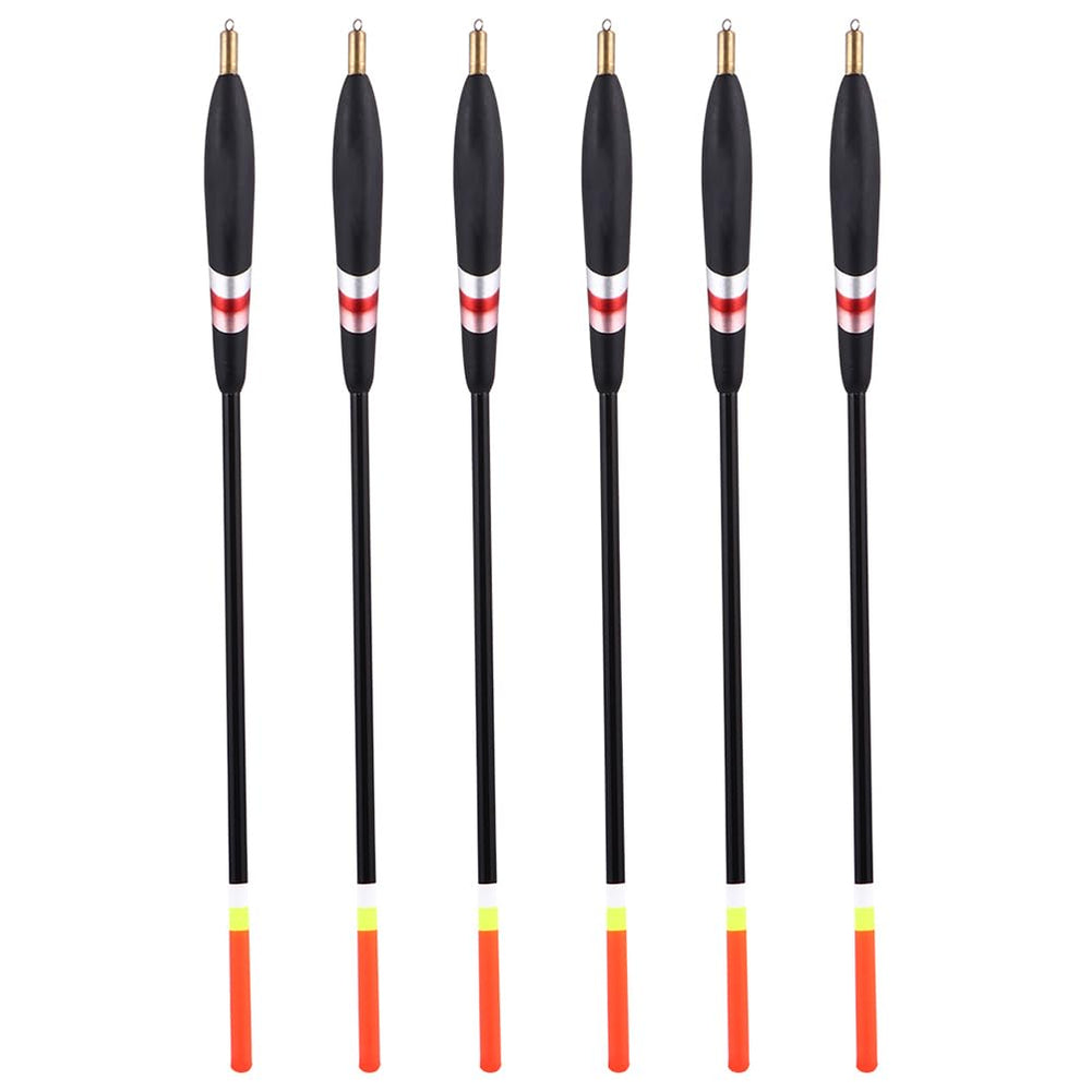Toddmomy rock fishing floats 6pc set, stable bobber performance for lakes and rivers.