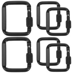 Toddmomy square carabiner with threaded lock secures keys and small tools during travel.