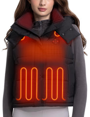TODWARM women heated vest front view with 15-zone heating for rapid warmth.
