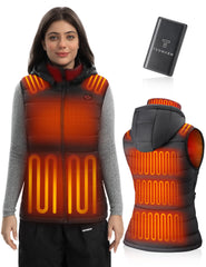 TODWARM heated vest battery pack close-up highlighting 16000mAh capacity for long-lasting warmth