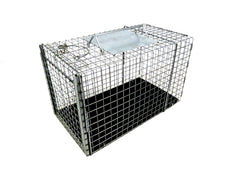 Tomahawk Live Trap 306NC transfer cage front view with easy release door for safe handling