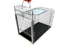 Tomahawk Live Trap 306NC transfer cage top view highlighting the easy-access door