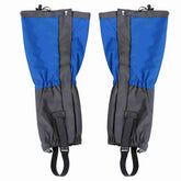 Tomedny blue lightweight leg gaiters cover hiking boots for snow protection.
