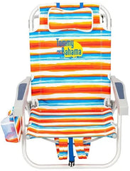 Tommy Bahama beach chair with towel bar for quick drying and easy access