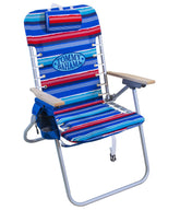 Tommy Bahama Hi-Boy 17-inch chair with backpack straps for hands-free portability.