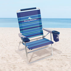 Tommy Bahama highboy chair offers four reclining options with SAFE-ADJUST to prevent pinching