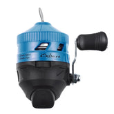 Tomotato spincast reel right-hand blue for easy casting and retrieval.