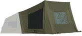 TOMOUNT inflatable canvas tent front view highlights quick setup.