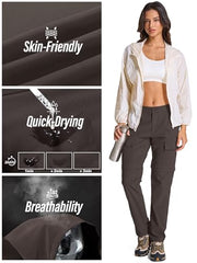 Toomett women's hiking pants cargo pockets keep essentials secure on rugged treks.