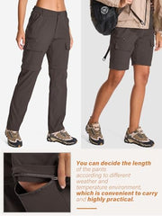 Toomett women's hiking pants zip-off legs show versatile conversion for changing weather.