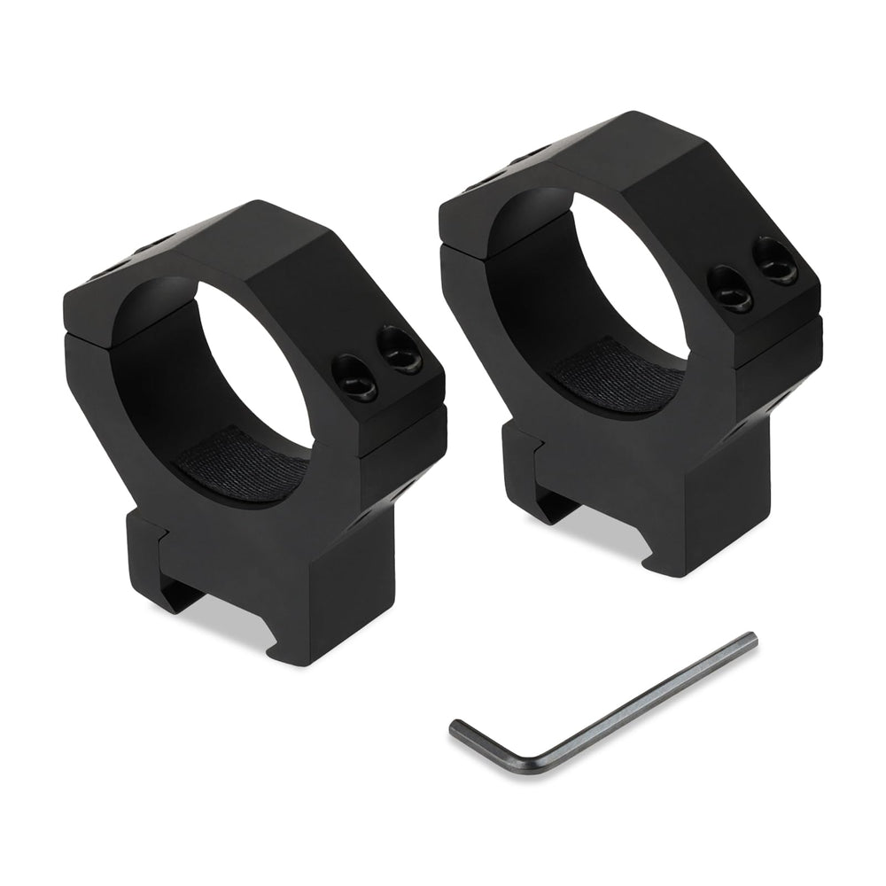 ToopMount 34mm rings outer view with lightweight aluminum for Picatinny use.