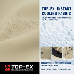TOP-EX neck flap hat showing extended sun coverage for gardens and travel.