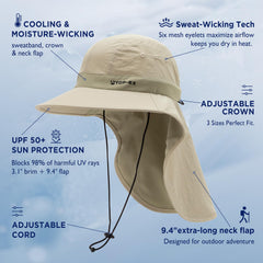 TOP-EX rollable brim design stays rigid in wind during outdoor activities.