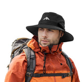 TOP-EX waterproof men's bucket hat front view with wide brim for sun protection during hiking