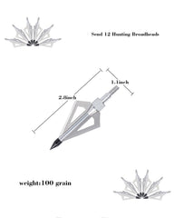 TOPARCHERY 3-blade broadheads 100 grain screw-in for quick setup and clean cuts