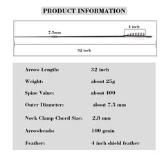 TOPARCHERY spine 400 arrows weighing about 25g for stable flight