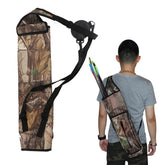 Toparchery camouflage archery back quiver side view shows easy arrow access during practice