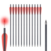 TOPARCHERY crossbow bolts with lighted nocks in red illuminate targets for quick locating.