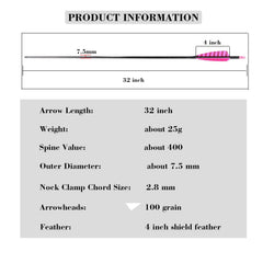 TOPARCHERY pink and black turkey feather fletching enhances visibility and tracking.