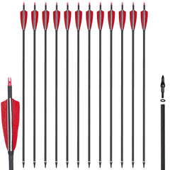 TopArchery carbon arrows with 4-inch turkey feather fletching for stable flight.