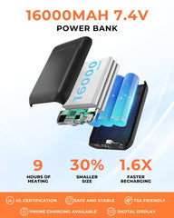 Topdot 16000mAh battery pack powers long-lasting warmth during commutes and outdoor trips.