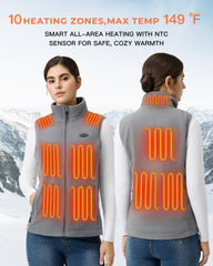 Topdot heated vest back view highlighting full back warmth for outdoor tasks.