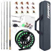 TOPFORT fly fishing rod and reel kit - complete starter set with carry bag