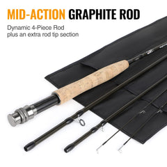 Close-up of TOPFORT IM8 graphite rod handle and guides