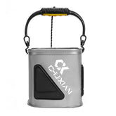 TopHomer Foldable Fish Bait Bucket foldable design saves space on trips.