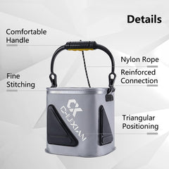 TopHomer Foldable Fish Bait Bucket net cover keeps bait clear of debris.