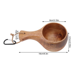 TOPINCN camping drinking cup made from durable acacia wood.