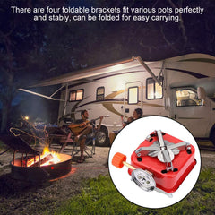 Topincn camping stove with four foldable brackets secures pots.