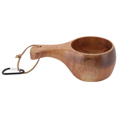 TOPINCN wooden cup with Nordic portable design, ideal for camping beverages.