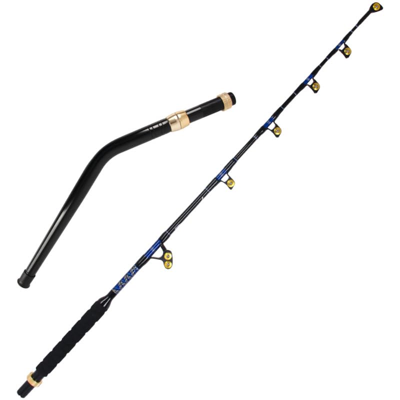 Topline Tackle BlueSpear 6'6 Bent Rod handle shows a comfortable grip for wet saltwater casting.
