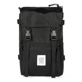 Topo Designs Rover Pack Classic front view, ideal for daily commutes with durable all-black styling.
