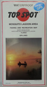 Top Spot N219 map Mosquito Lagoon shows key fishing spots and ramps for easy planning