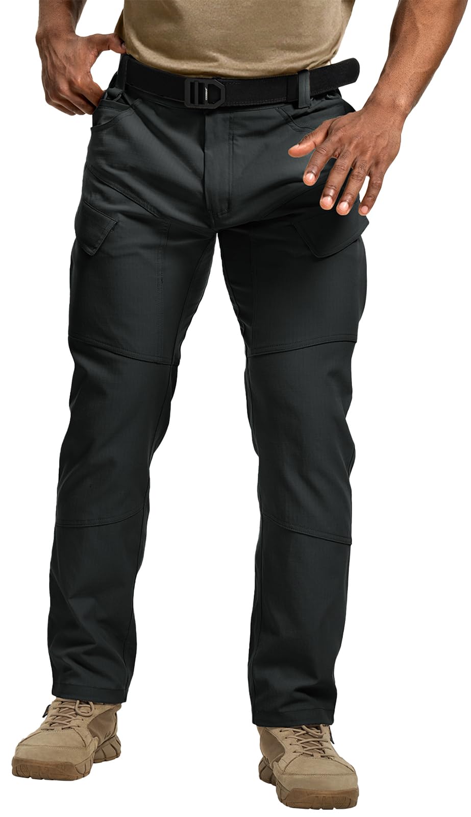 TOPTACPRO Tactical Pants fabric closeup shows durable stretch and ripstop resilience for rugged days