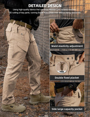 TOPTACPRO Tactical Pants waist closure and belt loops ensure secure fit.