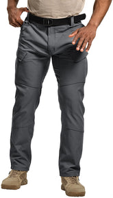 TOPTACPRO Tactical Pants Wolf Gray front view showcasing rugged outdoor-ready design.
