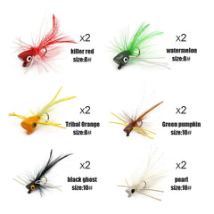Topwater popper flies on water surface ready to fish