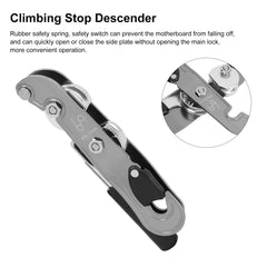 Topyond descender automatic spring system simplifies rope handling on descent.