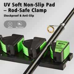 UV silicone spring clips grip fishing rods securely
