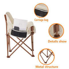 TOSAMC camping chair compact dimensions demonstrate easy transport when folded.