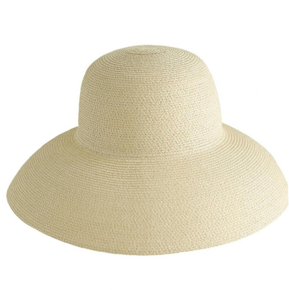 TOSSPER women's straw hat with wide brim folded for travel shade.