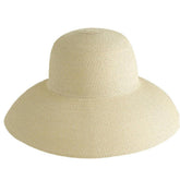 TOSSPER women's straw hat with wide brim folded for travel shade.