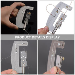 Totority knotter tool in-hand demonstrates compact size for easy transport.