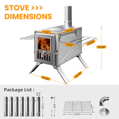 TOUNTO wood stove side racks provide convenient space for kettles, pans, and cooking accessories