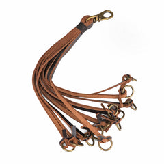 TOURBON Leather Game Carrier strap close-up showing craftsmanship and durable leather.