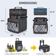 TOURIT all-terrain cooler with oversized wheels for easy outdoor transport.